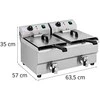 Royal Catering Elektrinė maitinimo dviguba gruzdintuvė su čiaupu 230 V 2 x 3000W 2 x 10 L