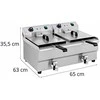 Royal Catering Elektrinė maitinimo dviguba gruzdintuvė su čiaupu 230 V 2 x 3200W 2 x 13 L