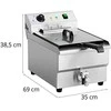 Royal Catering Reguliuojama elektrinė gruzdintuvė su išleidimo čiaupu 400 V 6000 W 16 l