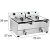 Royal Catering Keptuvė, dviejų kamerų maitinimo gruzdintuvė su čiaupais, 230V 2x16L