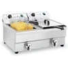 Royal Catering Keptuvė, dviejų kamerų maitinimo gruzdintuvė su čiaupais, 230V 2x16L