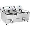 Royal Catering Keptuvė, dviejų kamerų maitinimo gruzdintuvė su čiaupais, 230V 2x16L