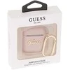 Dėklas GUESS GUA2SASMP AIRPODS 1/2 COVER Rožinis/Rožinis SAFFIANO SCRIPT METAL COLLECTION