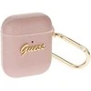 Dėklas GUESS GUA2SASMP AIRPODS 1/2 COVER Rožinis/Rožinis SAFFIANO SCRIPT METAL COLLECTION