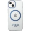 Guess GUHMP13MSAPSTK Apple iPhone 13 / 14 / 15 6.1″ juodos spalvos kietas dėklas Peony Logo Plate MagSafe
