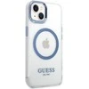Guess GUHMP13MSAPSTK Apple iPhone 13 / 14 / 15 6.1″ juodos spalvos kietas dėklas Peony Logo Plate MagSafe