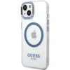 Guess GUHMP13MSAPSTK Apple iPhone 13 / 14 / 15 6.1″ juodos spalvos kietas dėklas Peony Logo Plate MagSafe