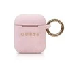 Guess GUACCSILGLLP AirPods dėklas rožinės spalvos silikoninis Glitter