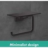 Tualetinio popieriaus laikiklis su lentynėle Hansgrohe AddStoris 41772670, juodas matinis