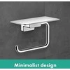 Tualetinio popieriaus laikiklis su lentynėle Hansgrohe AddStoris 41772000, chromo
