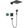 Potinkinės, termostatinės dušo sistemos komplektas Hansgrohe Raindance E 27939670, juodas matinis