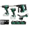 Rinkinys įrankių Hikoki HIKOKI.KIT 18V KC18DEWHZ (DS18DE+WH18DC+G18DBL+DH18DBL) 3x5.0Ah BAG