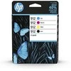 Hewlett Packard (HP) Hewlett-Packard kasečių rinkinys 912 (6ZC74AE), juoda, žydra, purpurinė, geltona kasetė