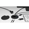 ICY BOX stalo stebulė 4x USB 3.0 Type-A su garso įvestimi/išvestimi ir Schuko Socket CEE 7/3 skersmens 80 mm Juodas