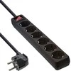 Galios juosta InLine 6 lizdai 1,5 m juodos (16461S)