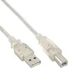 InLine USB 2.0 laidas, nuo A iki B, skaidrus - 10m