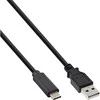 USB kabelis InLine USB-A - USB-C 0,5 m Juodas (35736)