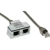 InLine T-Adapteris ISDN Cat.5E RJ45 vyras - 2x RJ45 moteris 15cm (69995I)