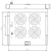 „Intellinet 711203“ aušinimo skydelis 4x 23W, montuojamas ant lubų su termostatu, 19 colių rack spintelėms
