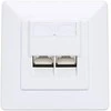 Intellinet Network Solutions Intellinet Lizdas jungiama į tinklą podtynkowe 2x RJ45 Cat6a 10G, STP, balta
