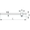 Rankena galvutėms T-formos 250mm 1/2" Irimo blisteryje