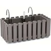 Balkono vazonas su automatiniu laistymu Prosperplast Boardee Fencycase W DDEF600W-405U, pilkas
