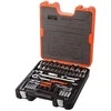 Bahco Galvučių, terkšlės ir priedų rinkinys 1/2" + 1/4" 77vnt