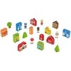 Tooky Toys Paimtas žaislinis medinis pastatų komplektas ir „Figurines City“