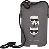 Karl Lagerfeld krepšys 6,7" dėklas Saffiano Ikonik Karl&amp;Choupette Head (KLHCP12LOPHKCG) pilkos spalvos
