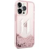 Karl Lagerfeld KLHCP14LLBKLCP iPhone 14 Pro 6,1″rožinės spalvos kietas dėklas Liquid Glitter Big KL