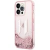 Apple iPhone 14 Pro Karl Lagerfeld dėklas Liquid Glitter Big KL (KLHCP14LLBKLCP) rožinės spalvos