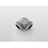 Bitspower Multi-Link adapteris 90 laipsnių 12mm OD iki 12mm OD kietas vamzdelis - blizgus juodas