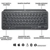 Minimalistinė Belaidė Klaviatūra su apašvietimu Logitech MX Keys Mini, Grafito spalvos, Šiaurės šalių (Qwerty) išdėstymas