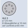 KLINGSPOR LIPAUSIS ABRAZYVINIS DISKAS 125mm PS33CK gr.120 GLS5 8 AKIŲ / 100vnt.