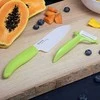Kyocera FK140CP10NGR SANTOKU KNIFE &amp; PEELER Rinkinys, peilis (14 cm ašmenys) ir skustukas, Žalia