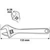 Reguliuojamas raktas NEO 03-023 (155 mm, 0-28 mm)