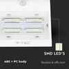 Sieninis šviestuvas V-tac 3W LED sieninis lauko šviestuvas, juodos/baltos sp. korpusu, 3000/4000K, su saulės baterija ir judesio davikliu