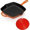Virtuvės Indai - Le Creuset Signature Kvadratinė Grilio Keptuvė 26cm Indukcinė Indaplovėje Saugoma Raudona