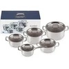 Virtuvės Indų Rinkinys - Le Creuset 3-Sluoksnis 5-Dalių Nerūdijančio Plieno Puodų Rinkinys