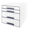 Leitz LEITZ CUBE WOW Schubl. Box perlweiss mitas 4 Schubward, tvirtas ir stabilus ansprechend 2-farbigem WOW Design in hochglanz - 52132001