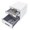 Leitz LEITZ CUBE WOW Schubl. Box perlweiss mitas 4 Schubward, tvirtas ir stabilus ansprechend 2-farbigem WOW Design in hochglanz - 52132001