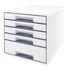 Leitz LEITZ CUBE WOW Schubward Box perlweiss- grau mit 5 Schubward. Tvirtas ir stabilus ansprechendm 2-farbigem WOW Design Hochglanz - 52142001