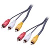 Garso Ir Vaizdo Kabelis - Lindy 3xRCA Kompozitinis Vaizdo Ir Stereo Garso 2 M Paauksuotas