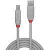 USB Kabelis - LINDY Anthra Line USB 2.0 Type A į B Laidas M/M, 5 m, Pilkas