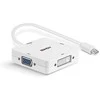 Adapteris - LINDY Mini DisplayPort 1.2 į HDMI, VGA ir DVI-D Aktyvus Adapteris Konverteris, 3840x2160 30Hz, Baltas