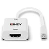 Adapteris - LINDY Mini DisplayPort 1.2 į HDMI 4K 60Hz Aktyvus Adapteris Konverteris, Baltas