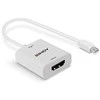 Adapteris - LINDY Mini DisplayPort 1.2 į HDMI 4K 60Hz Aktyvus Adapteris Konverteris, Baltas
