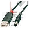 USB Kabelis - LINDY USB 2.0 Type A į 5.5mm DC Laidas, 1.5 m, Juodas