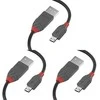 USB Kabelis - LINDY Anthra Line USB 2.0 Type A į Micro-B Laidas M/M, 1 m, Juodas