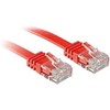 Tinklo Kabelis - LINDY Cat.6 U/UTP Plokščias Tinklo Kabelis, RJ45, M/M, 250MHz, 32AWG, 0.3 m, Raudonas